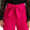 P184 Women Solid wide leg full length formal tailored trousers