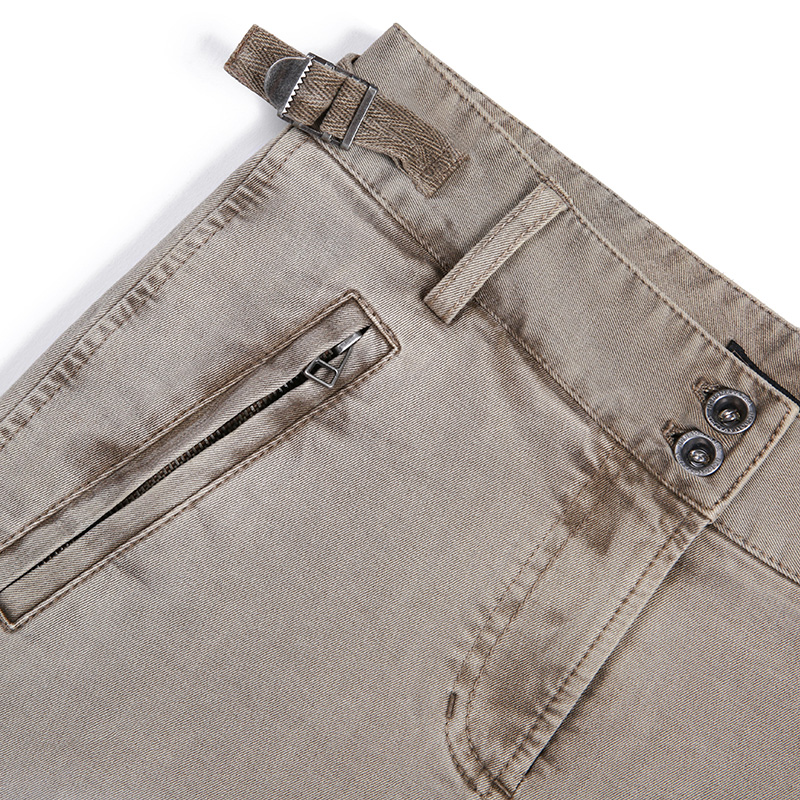 D647 Women overdye cotton twill zip cuff cargo pants
