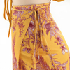 S070-1 Women Floral print wrap design panelled asymmetric casual midi skirt