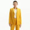 J155-4 Women Velvet notched lapel long sleeves tailored-cut single-breasted blazer