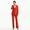 J156-2 Women Polyester crepe long sleeves notched lapel tailored-cut single-breasted blazer