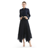 S068-1 Women Polka dot print asymmetric panelled long flare handkerchief skirt
