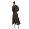 S068-1 Women Polka dot print asymmetric panelled long flare handkerchief skirt