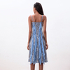D227 Women sequinned lace spaghetti straps ruffled detail midi party dress