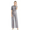 R163 Women All-over lace short sleeves party jumpsuit