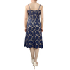 D405 Women flower embroidered lace bare shoulder midi party dress