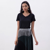 T260-1 Women Viscose V-neck short sleeves casual fashion T Shirt