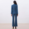 J235 Women Polyester notched lapel split sleeve tailored-cut single-breasted blazer
