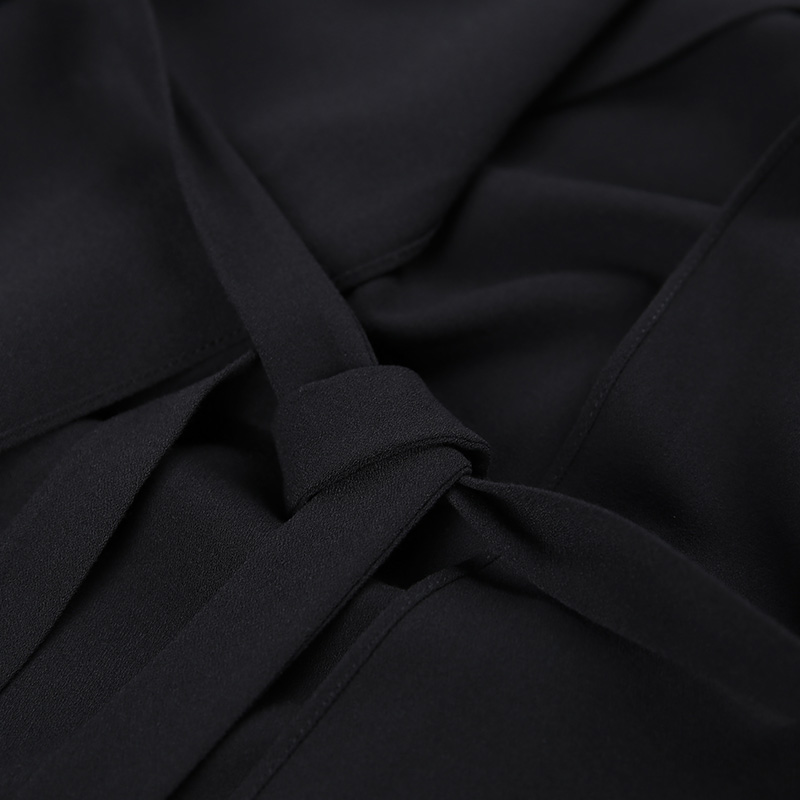 J494 Women Solid suiting fabric double layer lapel tie-waist outer vest