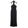 8N67 Women Solid strapless halter back maxi evening dress