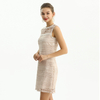 D109 Women Macramé lace sleeveless fitted day and party mini dress