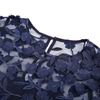 D106 Women 3D flower embroidered tulle sleeveless fitted day and party mini dress