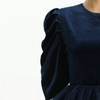 D193 Girls Velvet three-quarter puff sleeves tiered flared maxi tulle gown 