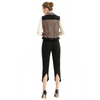 P185 Solid stretch slim-fit three-quarter length smart casual pants