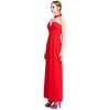 D016 Women Solid off shoulder bustier maxi evening dress