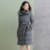 C107 Women winter memory twill zip-up hooded duck down padded coat