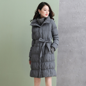 C107 Women winter memory twill zip-up hooded duck down padded coat
