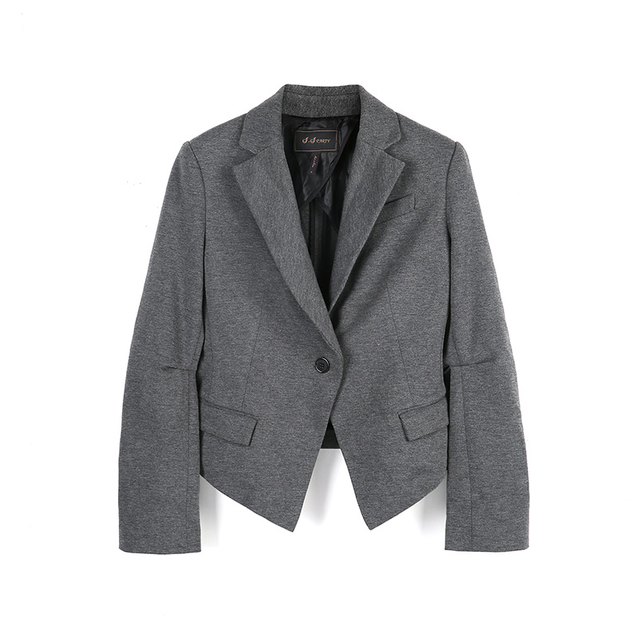 B743 Women Knit long sleeve half lined career tailored short blazer