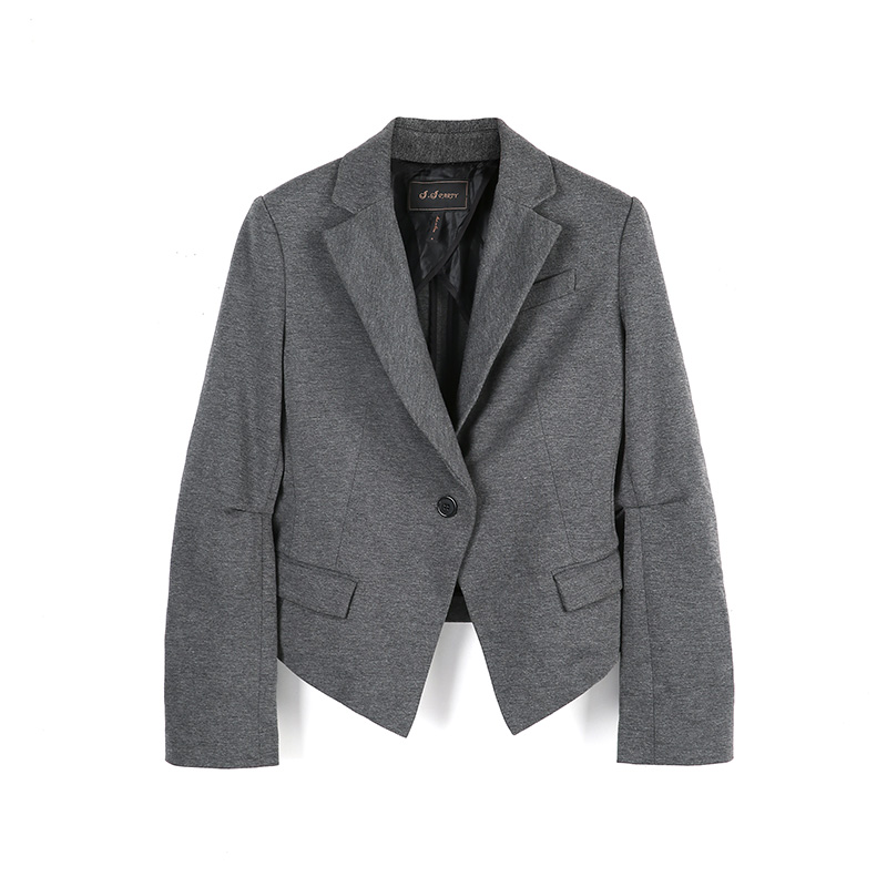 B743 Women Knit long sleeve half lined career tailored short blazer