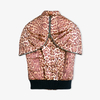 T244 Women Leopard print concealed zip hooded padded outer vest