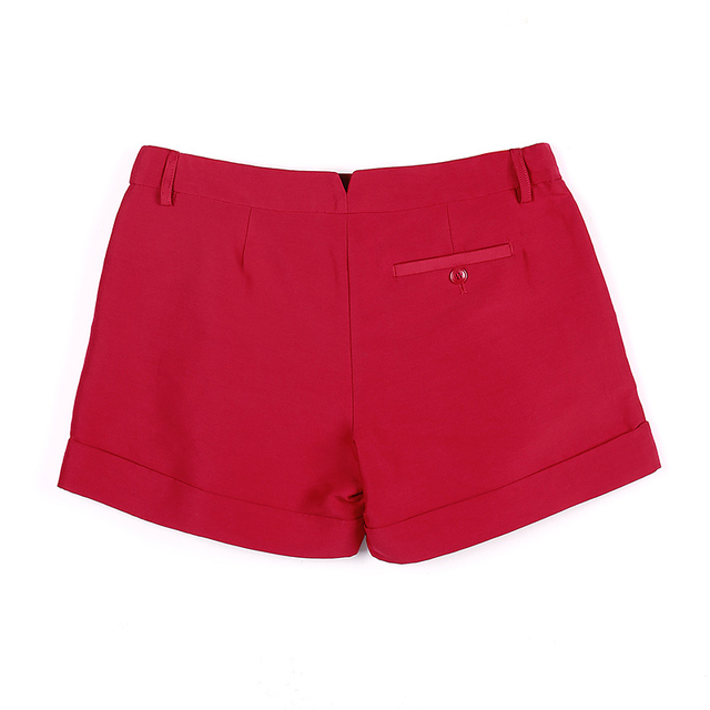 B431 Women solid classic mid-rise tailored smart causal shorts