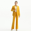 J156-3 Women Velvet notched lapel long sleeves tailored-cut single-breasted blazer