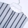 D717 Women Dobby stripe rayon knit combo 2 In 1 waist tie romper