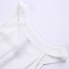 N218 Women Color-blocked halter neck front zip casual tank top