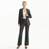P147-4 Women Metallic jacquard mid-rise straight leg evening trousers