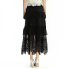 S167 Women Sequin embellished lace Swiss dot tulle tiered ruffle long evening skirt
