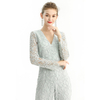 R172-1 Women All-over lace V-neck long sleeve party jumpsuit 