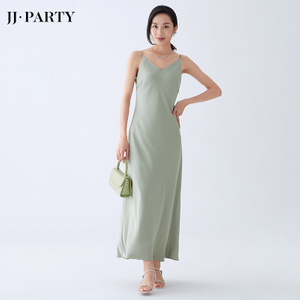 A410 Women Solid satin strappy A-line slip dress