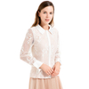 T001 Women floral lace collared long sleeves blouse