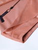 9K51 Women Faux suede V-neck front drape design high-low asymmetrical hem day dress