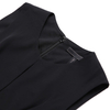 2A56 Women Solid round neck front draped design cut-out waist asymmetric hem day dress