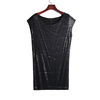 I720 Women Fully sequined jersey round neck sleeveless mini party dress