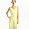 D207 Solid Heavy Georgette Cowl Neck Maxi Evening Dress