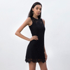 D097 Women Floral eyelash lace sleeveless fitted day and party mini dress