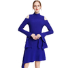 D008 Women Solid long sleeve cut out asymmetric hem mini party dress