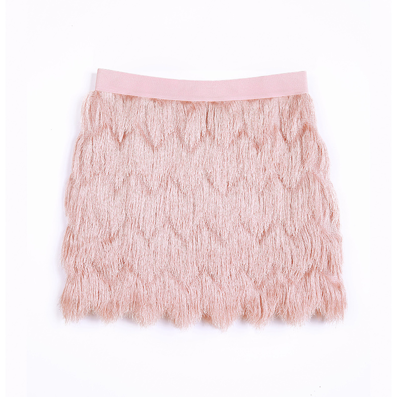 D165 Women Multi layers fringes mini party skirt