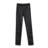F696 Women faux leather diamond quilted Ponte combo pull on tight pants