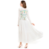 T148 Women All-over Lace floral print combo long sleeves back peplum blouse jacket