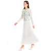 T148 Women All-over Lace floral print combo long sleeves back peplum blouse jacket