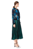 J133 Women Floral print combo solid crepe panelled design smart casual bomber jacket