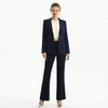 J155-8 Women Polyester crepe long sleeves notched lapel tailored-cut single-breasted blazer