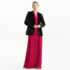 J155-7 Women Sequin embellished velvet notched lapel tailored-cut single-breasted evening blazer