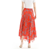 S068 Women Floral print asymmetric panelled long flare handkerchief skirt