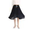 S076-1 Women Polka dot print pleated midi casual skirt