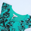 I163 Women Floral print ruffle collar sleeveless A-line dress
