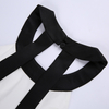 1L13 Women Solid georgette halter neck contrast strappy maxi evening dress